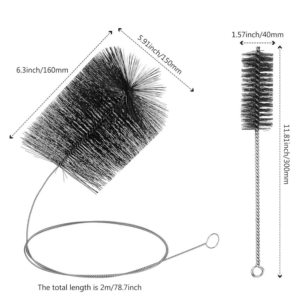 Komínový kartáč Drátěný kartáč Sada na čištění krbů a komínů Pro potrubí, komíny, sporáky, kotle, sušičky a pračky