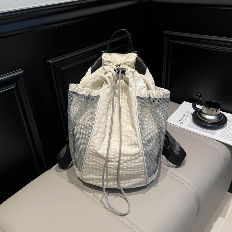 Schoolbag New Drawstring Mini Bucket Bag Casual Versatile Simple Backpack Outdoor Lightweight Breathable Travel Backpack Portable
