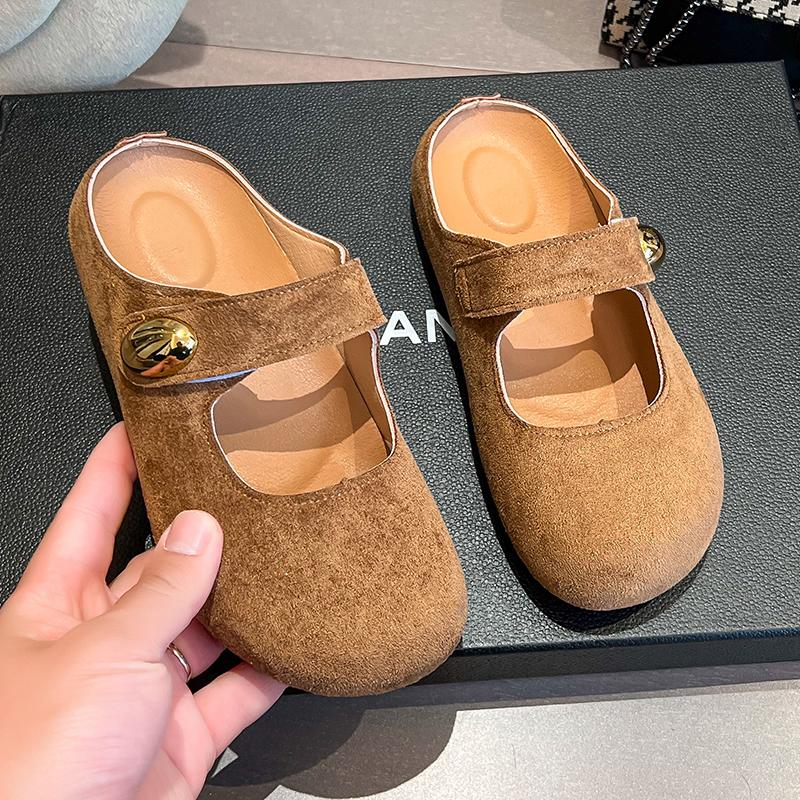 Spring/Summer New Style Mary Jane Sandals, French-style Soft-soled Slippers, Lightweight Anti-slip Head-encased Half-Flip Flops