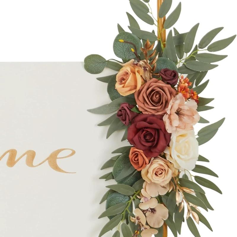 Fake Flower Wedding Arch Flower Set (2-piece Set), Used for Wedding Decoration, Ceremony, Reception, Background Music, Thanksgiving