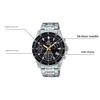 Casio Edifice Multi-Function Watch With Water Resistance Minimalist Versatile Quartz Movement Stainless Steel Band Men Watches Black EFV-540D-1A9VUPRD