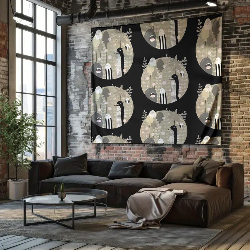Bohemian Wall Tapestry Nature Forest Trees Birds Animals Home Decor Room Divider Backdrop Aesthetic Dorm Wall Hanging Gift