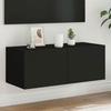 VidaXL Meuble TV Mural avec Lumières LED, Armoire de Télévision Suspendue avec Rangement, Meuble Télé Flottant Salon, 837283
