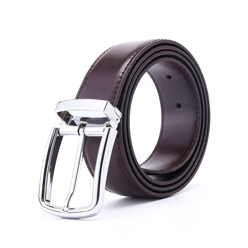 Belt Men'S Belt, Two-Layer Cowhide Zinc Alloy Pin Buckle Casual Men'S Leather Belt