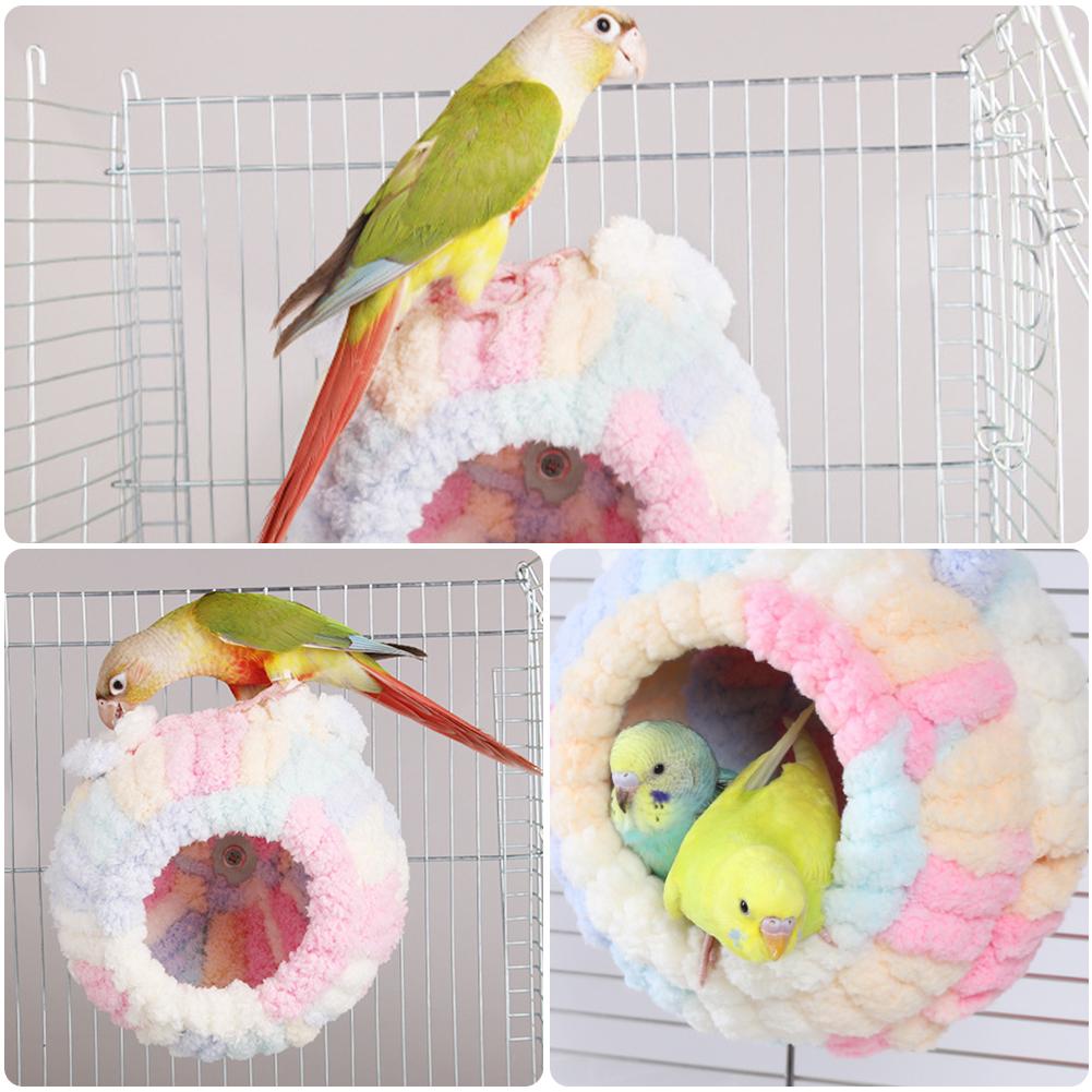 Winter Warm Parrot Cotton Nest Cozy Snuggle Bed Soft Bird Hut For Aviary Bird Cage Parrot Lovers Owner Accessories