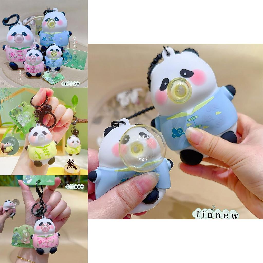 Cartoon Panda Silicone Keyring With Bubble Effect For Daily Use And Key Organizer