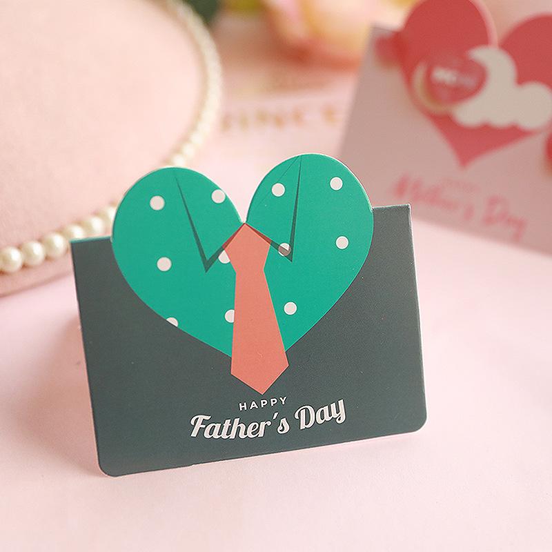 

10Pcs 3D Heart Pop Up Greeting Card for Fathers Day Birthday Thank You Message Foldable Card with Love Shape Decoration Personalized Writing Space 10pcs зелёный