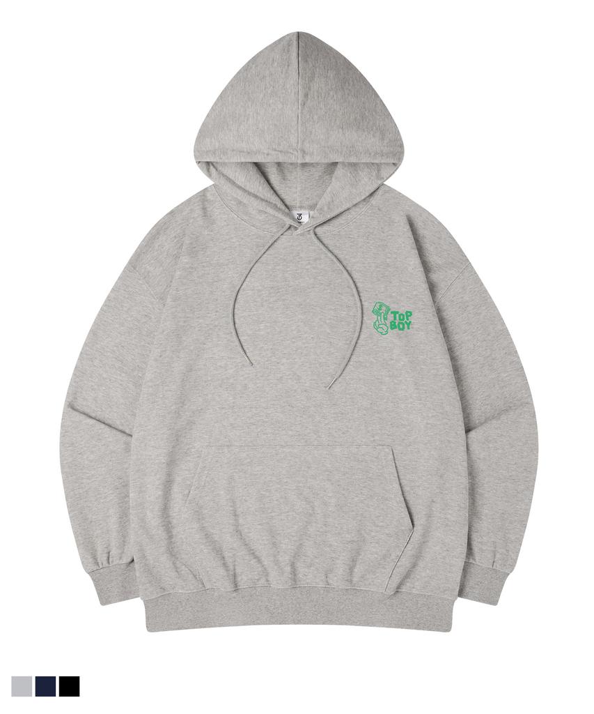 Dirty Cash Oversized Fleece-Lined Printed Hooded Sweatshirt