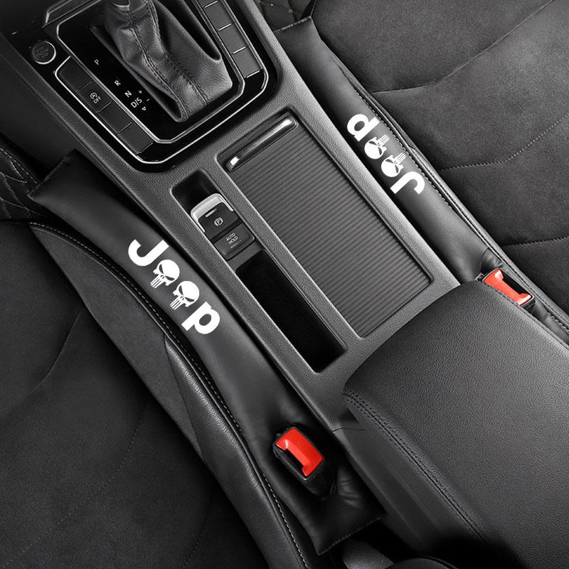 Car Seat Gap Filler PU Leather Soft Side Seam Plug For Jeep Grand Cherokee Wrangler JK Gladiator Compass Renegade Patriot Libert