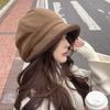 Thickened Painter Hat Plush Plush Octagonal Cap Fashion Suede Beret Hat  Streetwear