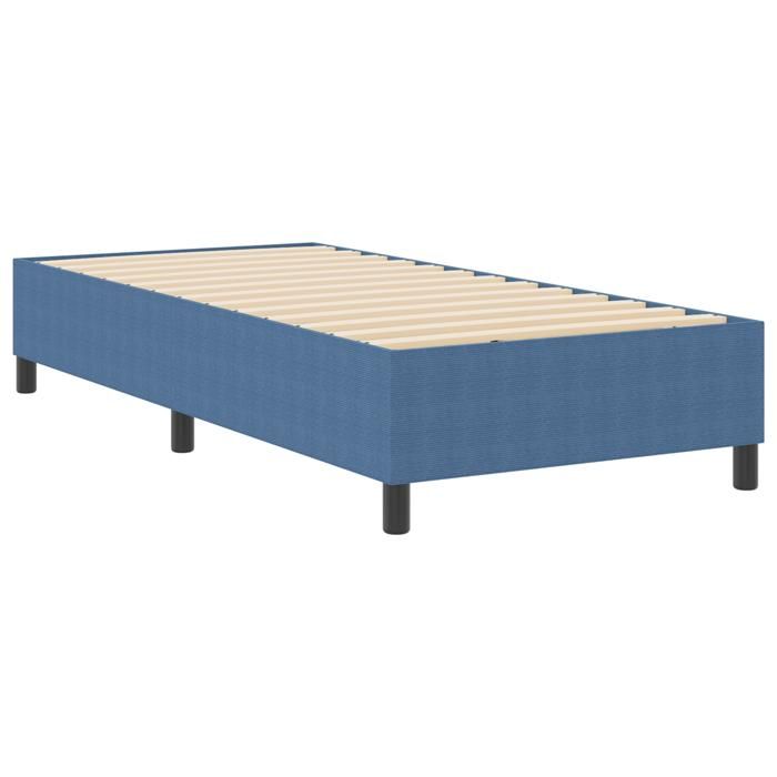 VidaXL Lit Box Spring Bleu 90x200 cm Tissu en velours côtelé 3337390