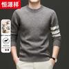 Hengyuanxiang Men's Round Neck Thickened 100% Wool Sweater 78005