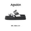 Augustine Platform Slippers Women's Wear 2025 New Summer Platform Silver with Skirt Rhinestone Cover Toe Sandals