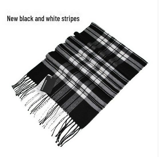 Winter Men's and Women's Thick Plaid Imitation Cashmere Scarf
