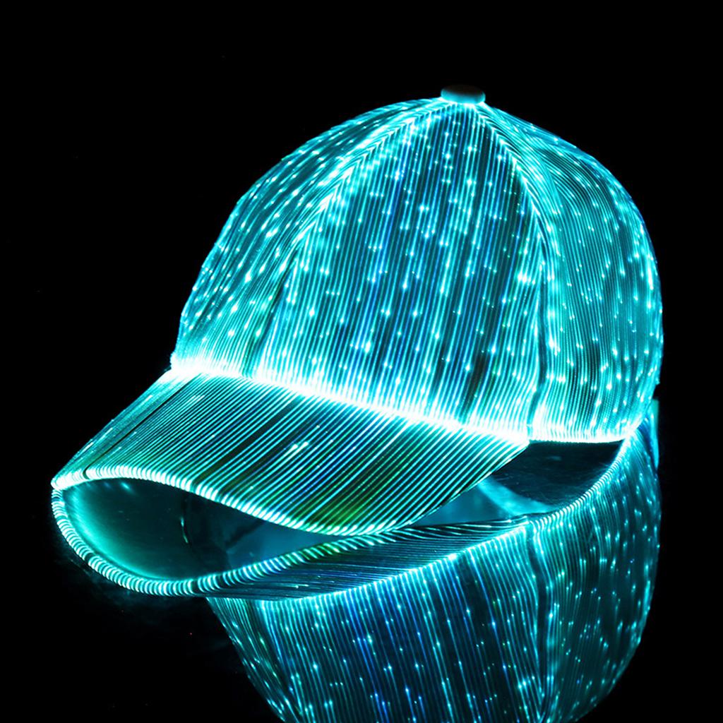 Leuchtende Baseballkappe Atmungsaktiv LED-Licht Faseroptik Fluoreszierende Kappe