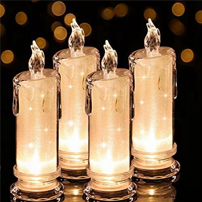 HHO-12PCS LED Flameless Candles ,LED Clearance Pillar Candles, Battery Included,Decoracion For Halloween Christmas