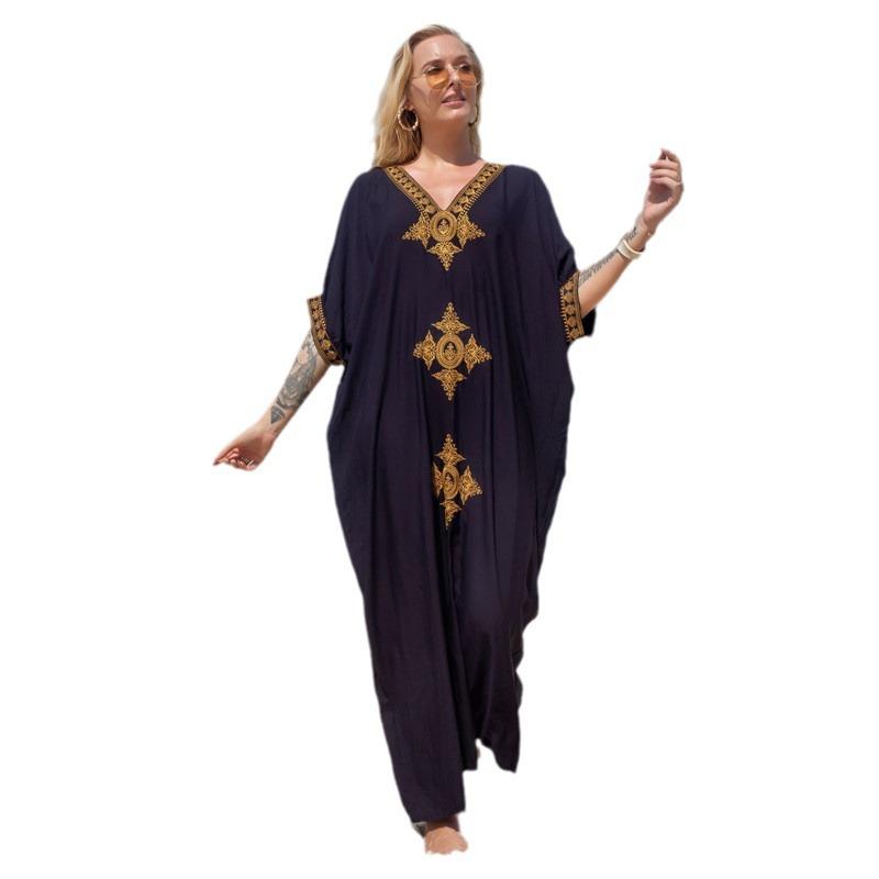 2023 European & American Cotton Embroidered Beach Vacation Dress & Bikini Cover-up
