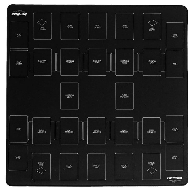 

[Featured in Magazines] EXCITEHOBBY Yu-Gi-Oh! Playmat, 60cm x 60cm, Solid Black, Simple Design, Cloth and Rubber Surface, Non-Slip, Easy-Flip, Field