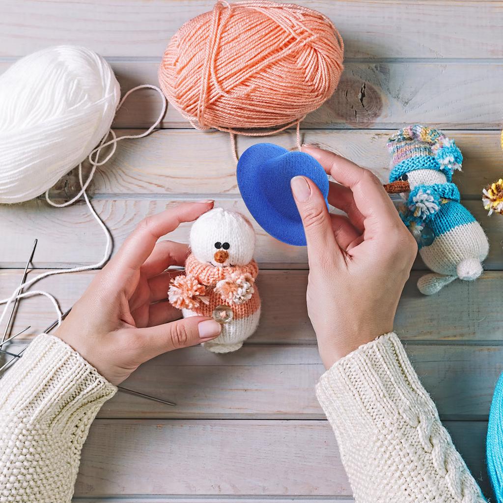 15pcs Miniature Hat Decors Mini Tops Hats DIY Craft Caps Dollhouse Crafting Supplies Accessories Mini Hat Ornaments