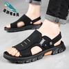 Factory direct sales sandals men's non-slip, deodorant and wear-resistant driving cool slippers two wear medium sandals