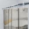 Modern Art Print Shower Curtain With Gold Stripes Neutral Bathroom Decor For Home Kitchen (White)