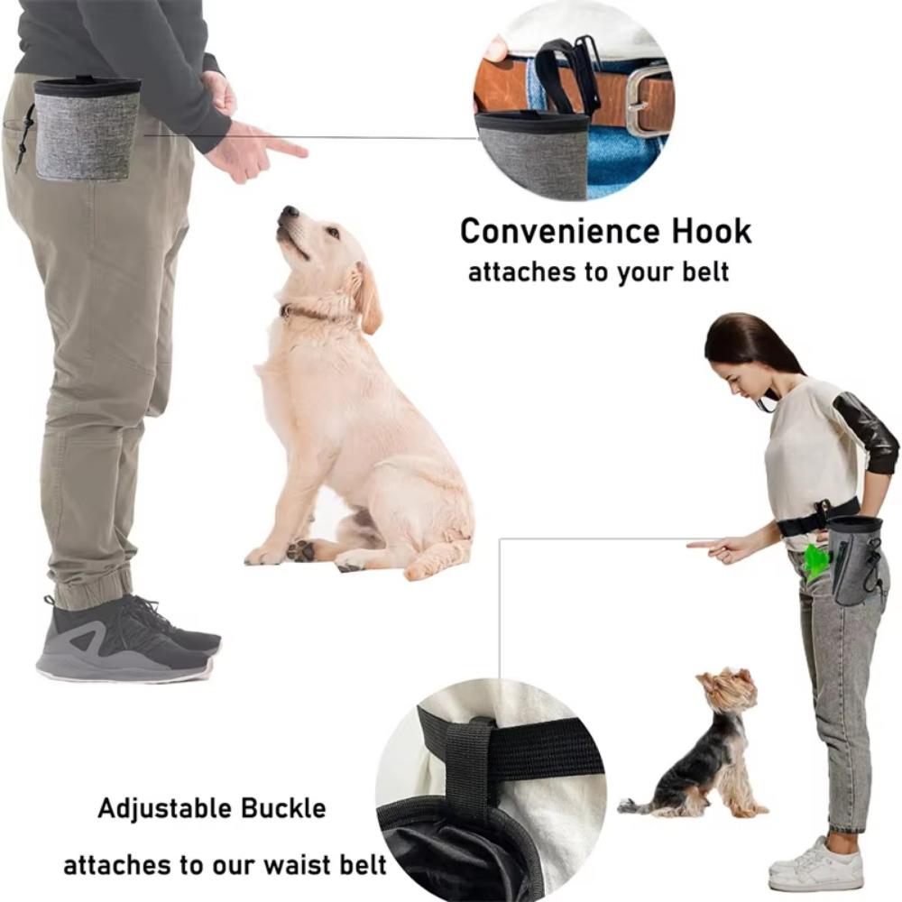 Waterproof Pet Food Treat Bag Adjustable Dog Snack Reward Bag Dog Training Waist Bag For Dogs Cats