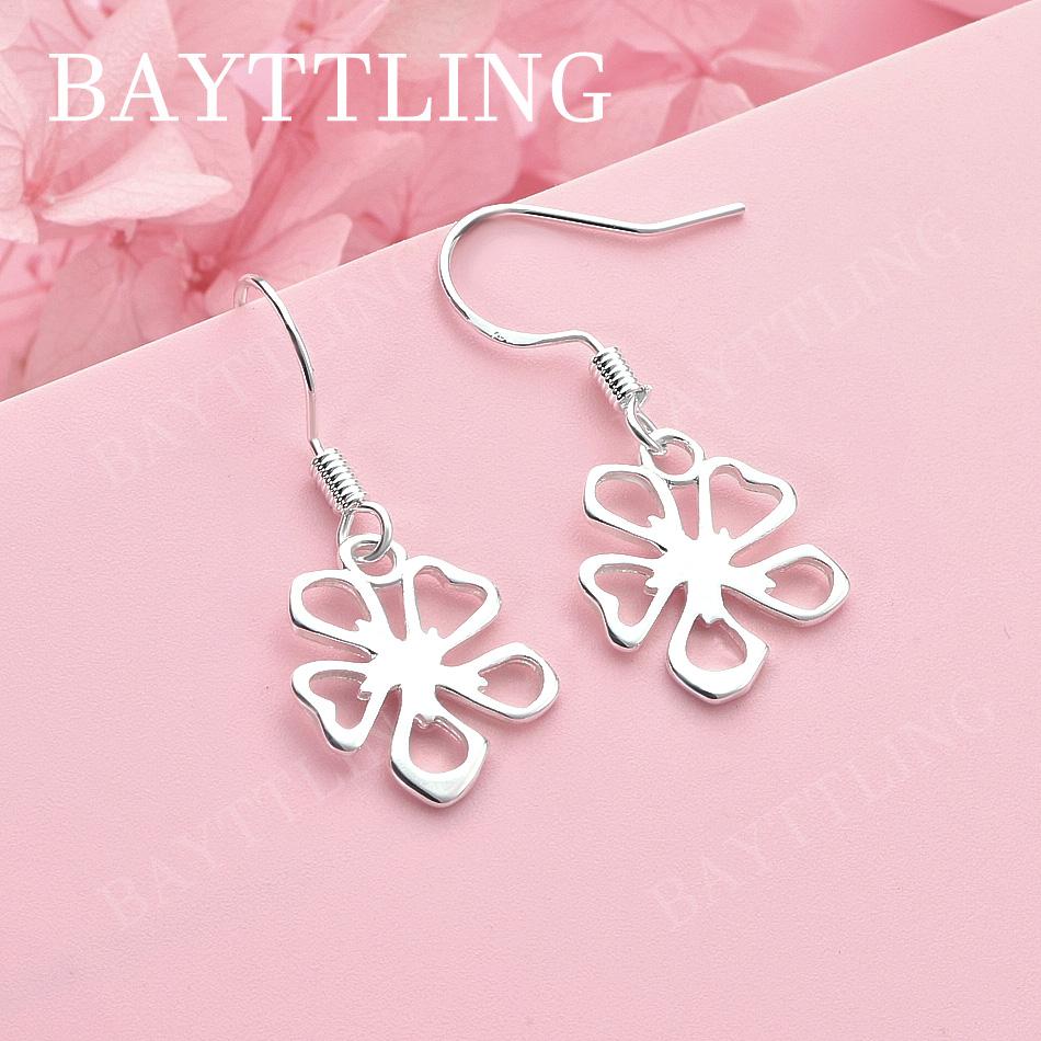 Luxury 925 Sterling Silver Exquisite Flower Earrings for Women Fashion Accessories Jewelry Wedding Gifts
