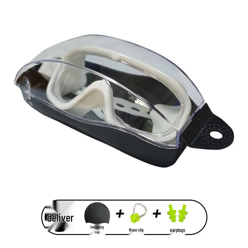 Dospělé protimlživé plavecké brýle s vysokým rozlišením a velkým rámečkem a potápěčská maska
