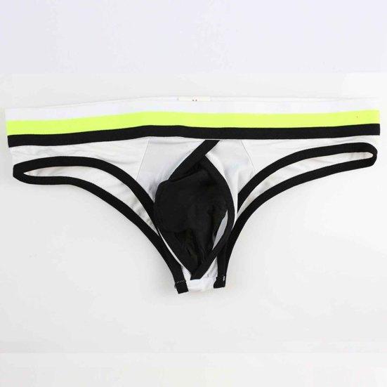 Longjiang Tanga Barevný Blok Síťovina Muži Tenké Rychleschnoucí G-stringy na Spaní