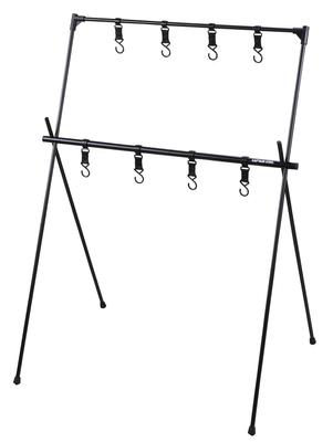 CAPTAIN STAG Závěsný stojan Field Hanger Rack 2 patra s 8 háčky Včetně úložné tašky Hliník Černý Trekker Šířka 770 x Hloubka 550 x Výška 990 mm