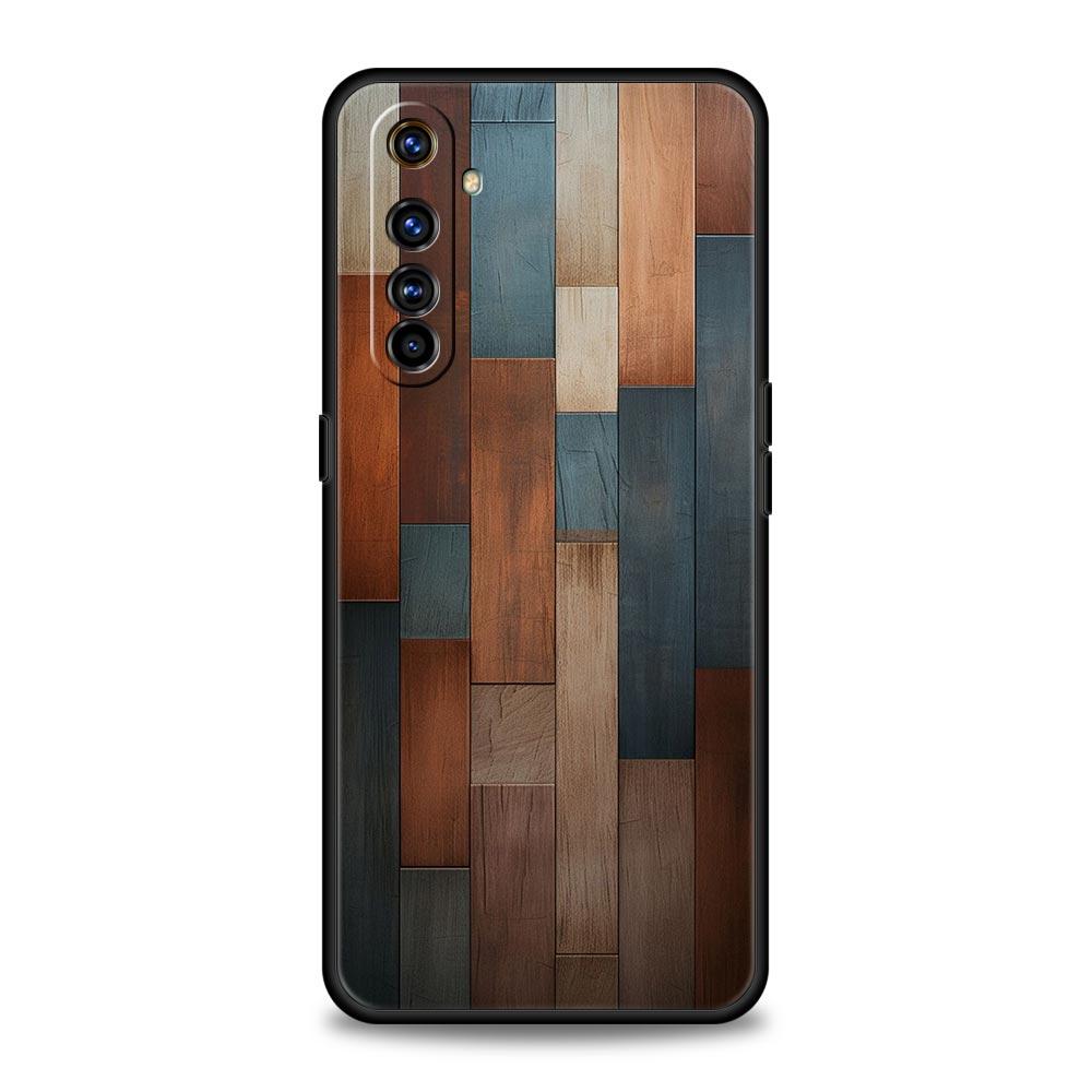Luxury Vintage Wood Grain Pattern Case For Realme C67 C63 C55 C53 C35 C25 C21 GT 2 3 5 6 10 11 12 13 Pro 5G Soft TPU Phone Cover