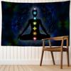 Indian Buddha Statue Meditation 7 Chakra Tapestry Wall Hanging Mandala Tapestries Wall Cloth Psychedelic Yoga Carpet Boho Decor