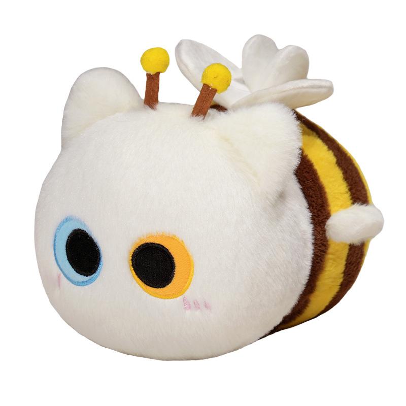 Cute Cat Turned Into A Little Bee Plush Toy Doll Cat Honey Doll Children Cuddle Sleeping Doll Throw Pillow