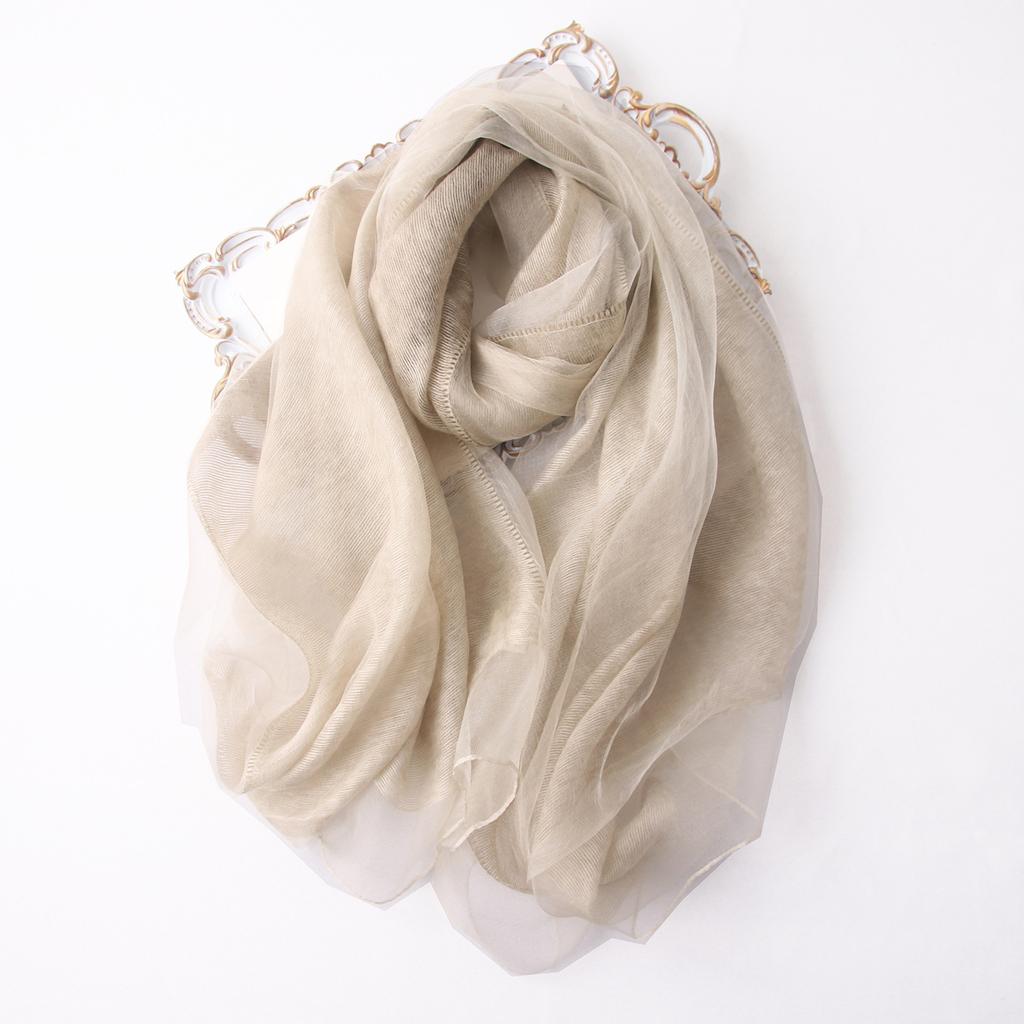 Spring New Double-layer Thin Silk Wool Fluffy Scarf Autumn and Winter Versatile Fashion Mulberry Shawl Women
