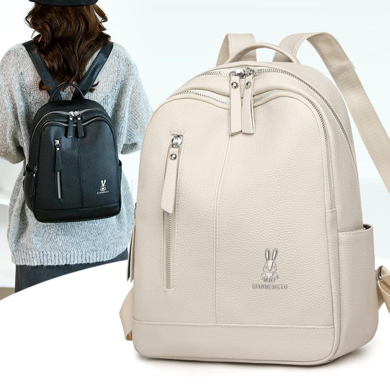 Backpack Women's New Trendy Commuter Simple Large Capacity Backpack Shoulder Bag Leisure Travel Bag Women's Bag Fashion