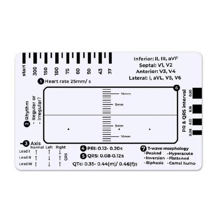 Electrocardiogram 7 Step Ruler Card Tool Suitable For Use By Cardiologists Nurses And Students Accurate Heart Monitoring