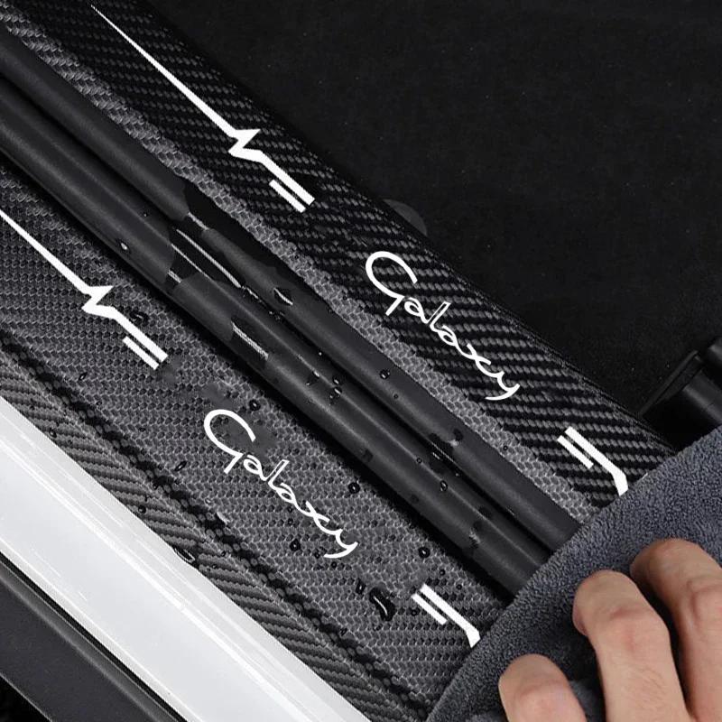 AAANF1 Car Door Sill Protector Stickers For Ford GALAXY Logo Badge Waterproof Decals Guard Plate Bumper Anti-Scratch Auto Accessories