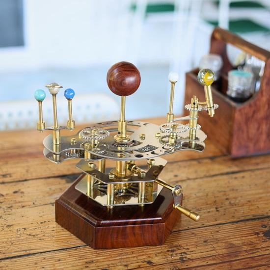 Orrery French Decor Master Piece for Book Shelves Brass and Steel Orrery A Functional Model of the Solar System with Multi Celestial Bodies