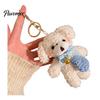 Healing Style Plush Toy Bear Charm Keychain, Cute Puppy Bag with Keychain Pendant Crocheted Accessories, Stuffed Animal for Women Girls Backpack Skin