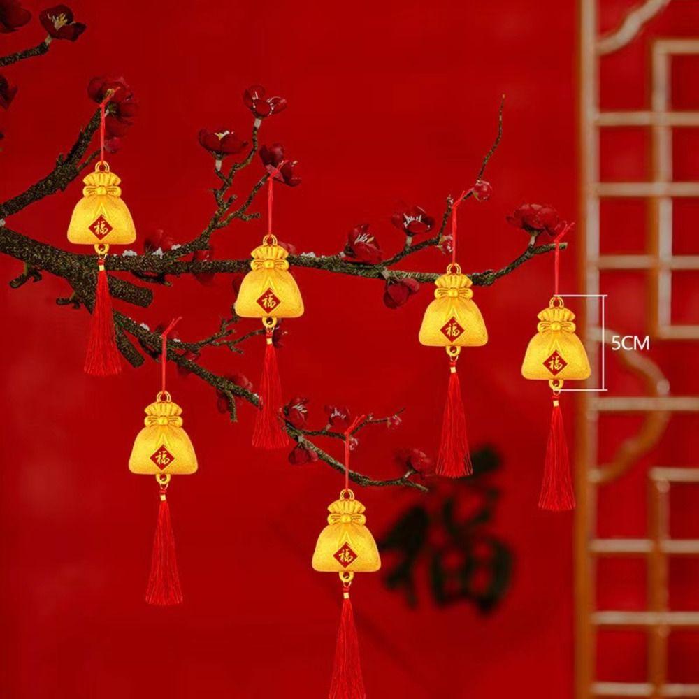 6pcs/10pcs Waterproof Potted Plant Year of the Dragon Spring Festival Hanging Pendant  Lucky Mascot
