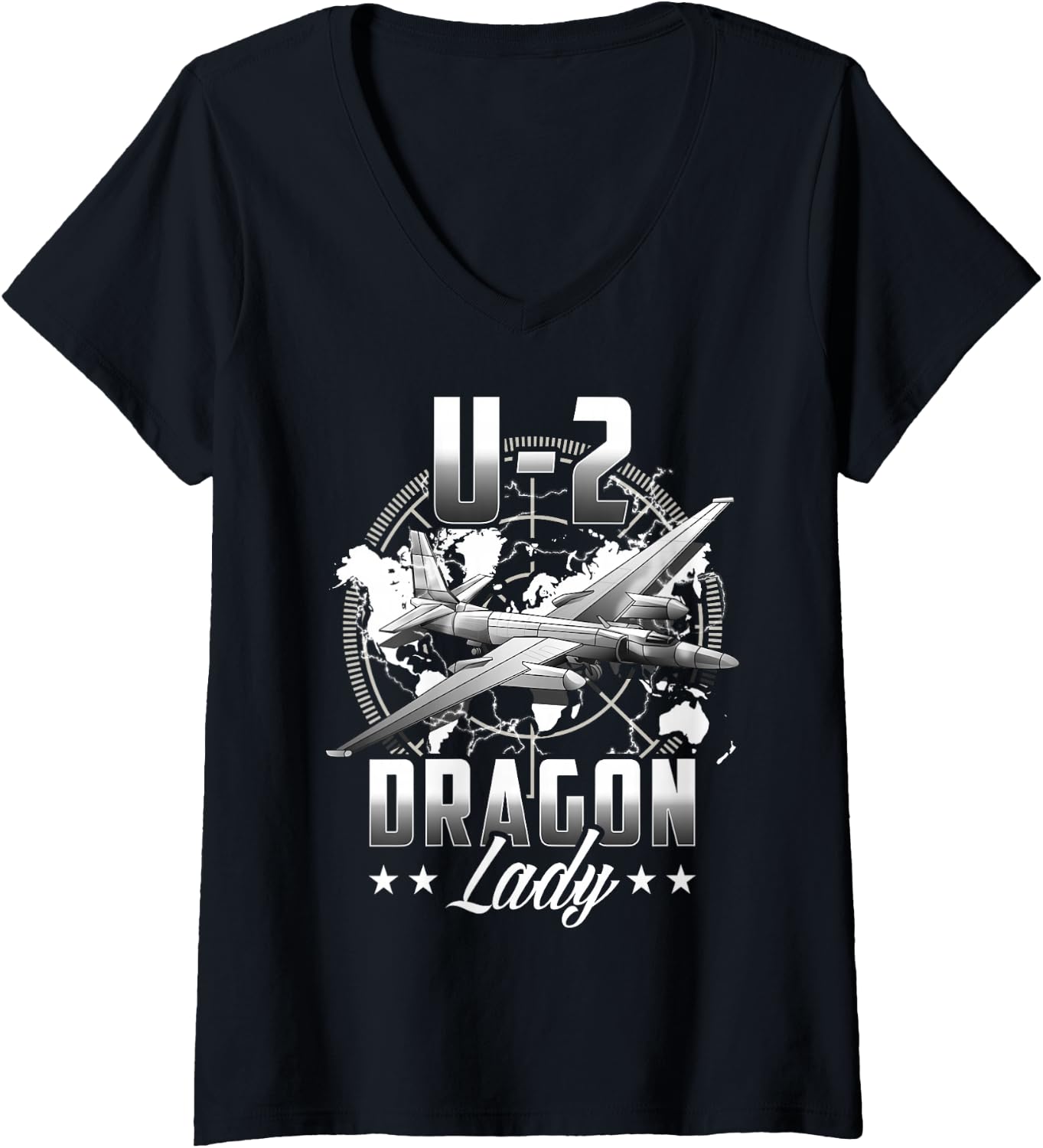 Womens U-2 Dragon Lady Veteran V-Neck T-Shirt S