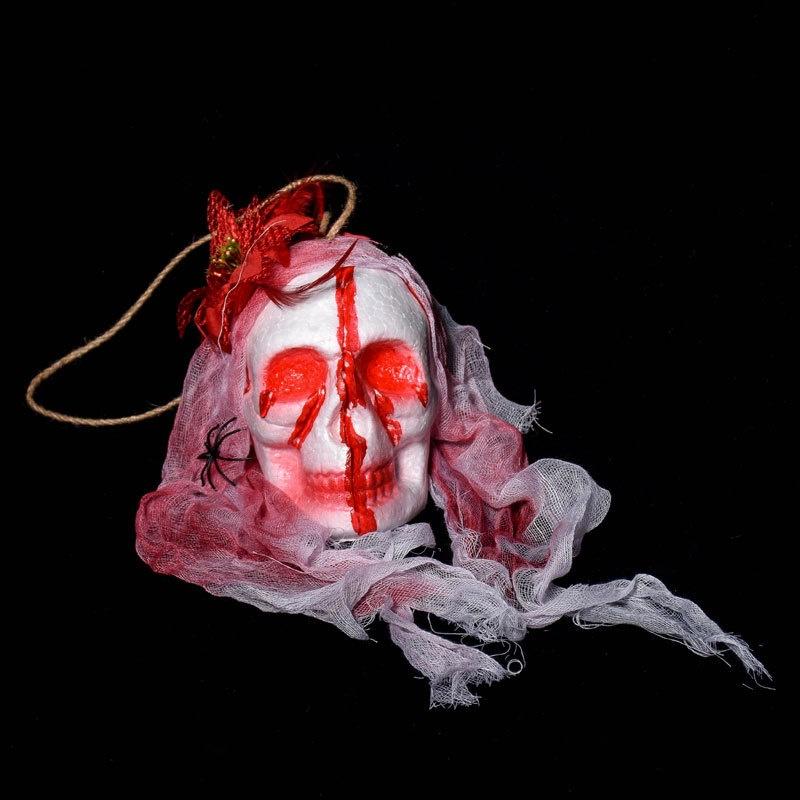 Halloween Horrible Skeleton Bloody Skull Spooky Hanging Party Decoration Supply blanco Blanco Halloween Horrible Skeleton Bloody Skull Spooky Hanging Party Decoration Supply blanco Blanco