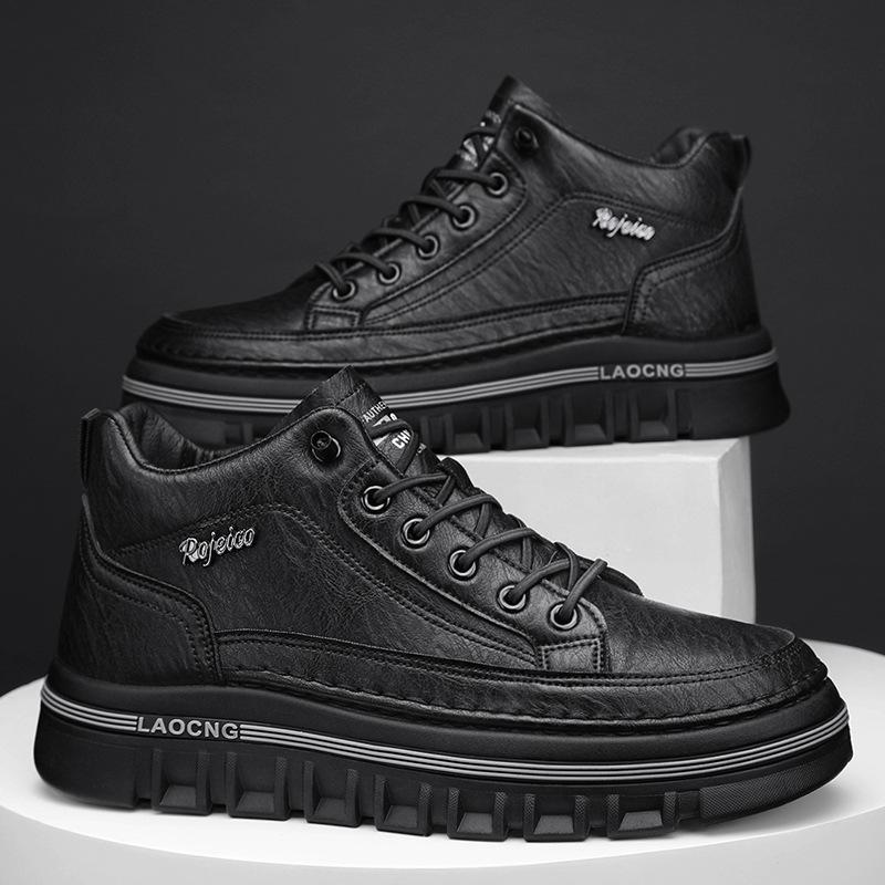 Fashion Designer Luxury Fashion Mens Leather Casual Shoes Sport Business Retro Men's Skate Shoes Outdoor Comfortable Non-slip Lace-up