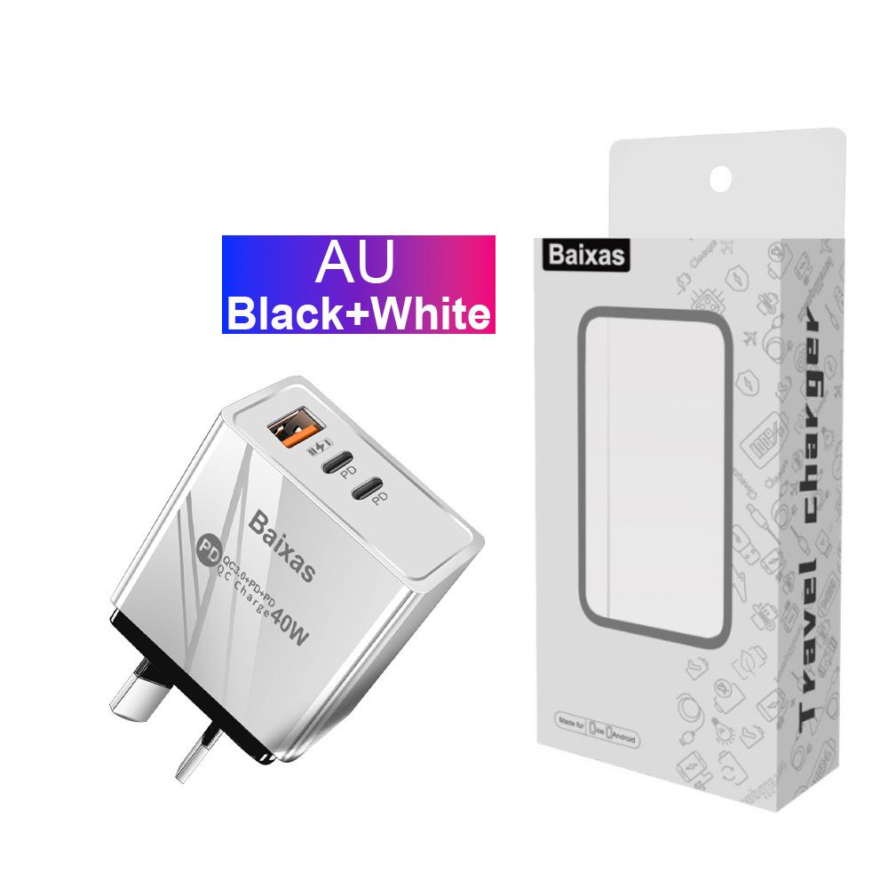 Universal Power Adapter Charger for US/EU/UK - 1U+2PD Standard.