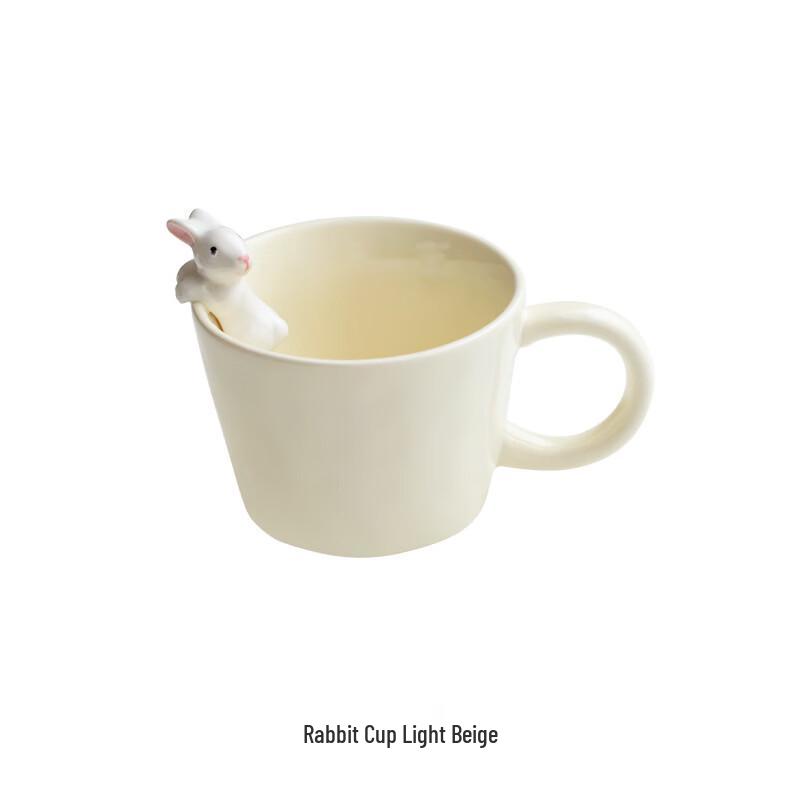 Керамическая кружка для завтрака с рисунком кролика