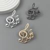 Musical Symbol Hollow Gold-plated Badge, Women’s Anti-exposure Buttons, Suit Lapel Pin, Men’s Collar Brooch, Couple Accessories