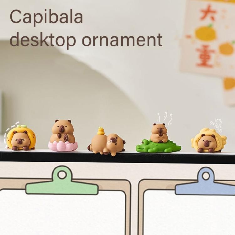 Computer Monitors Decoration Cartoon Capybara Animal Figurines Toy for Computer Screens Keyboards Dashboards Decors