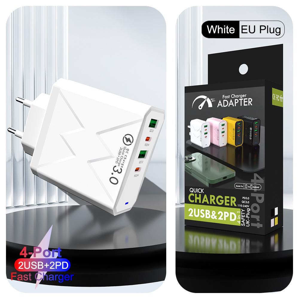 65W PD Fast Charger QC3.0, Compatible with Phones and Tablets, EU Standard.