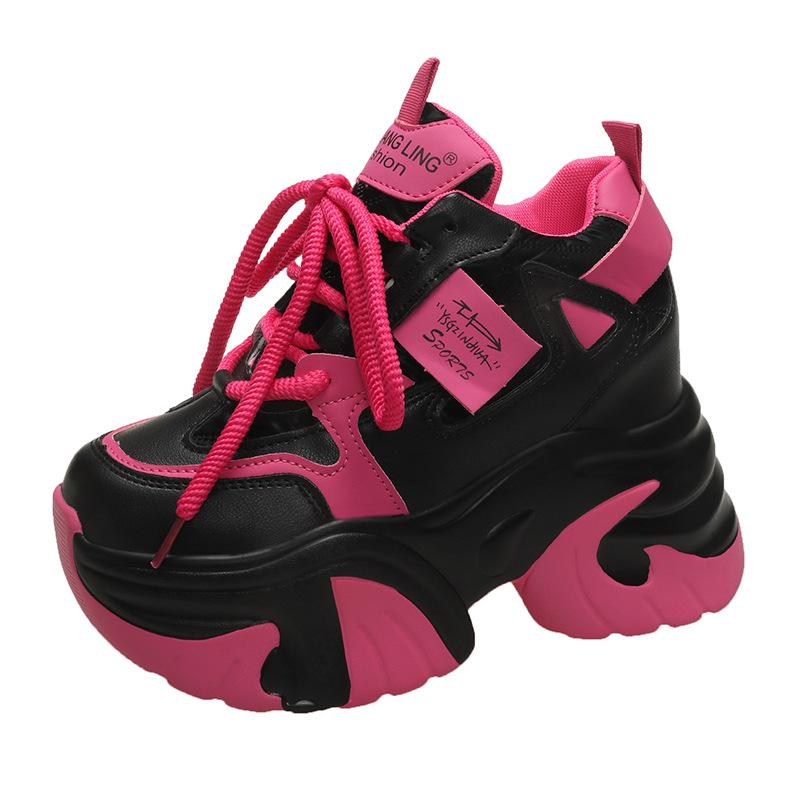 Frühlings- und Herbst-Damenschuhe mit höhenverstärkenden, modischen Kreuzriemen, vielseitige Damenschuhe mit dicker Sohle