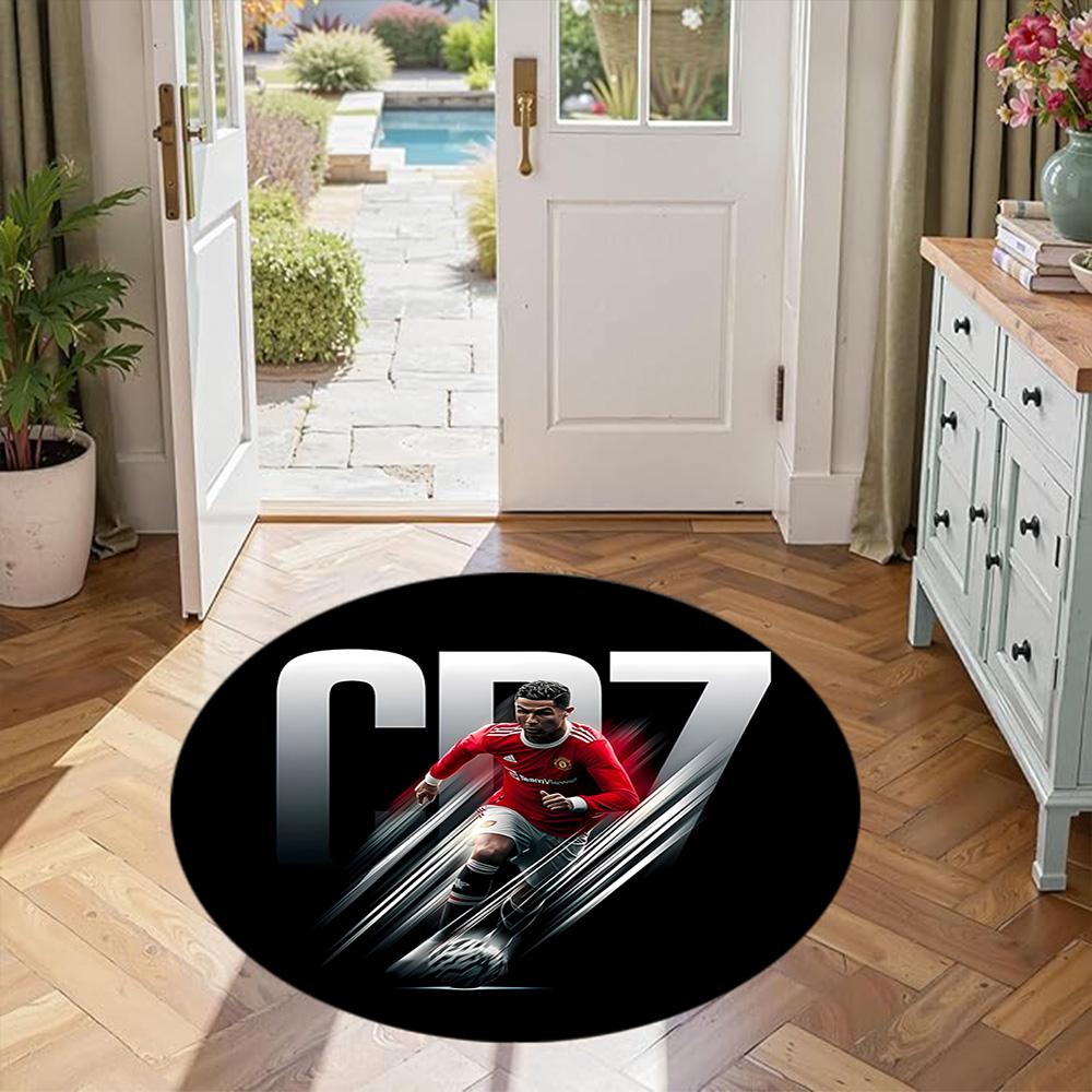 Ronaldo's Round Floor Rug Suitable for Bedrooms Hallway Kitchen Game Room Antislip Round Carpet Office home decor